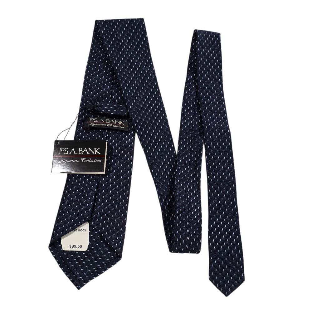 JOS. A. BANK Silk Tie Micro Dot Pattern Classic Necktie Blue Men's New